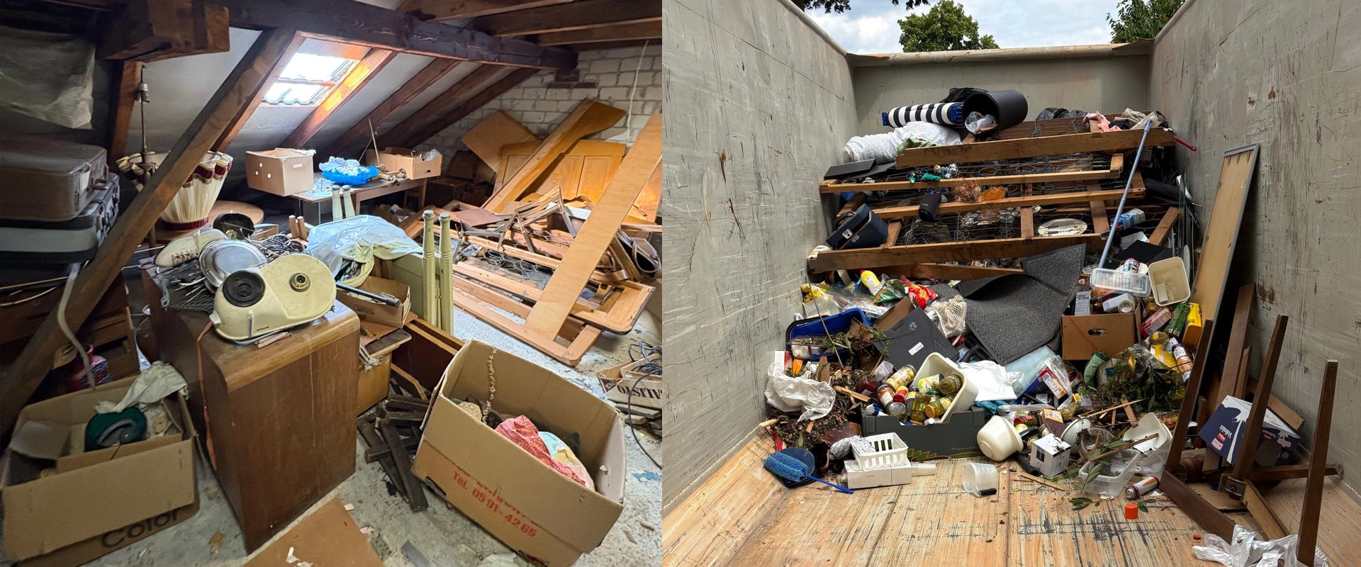 Entrümpelung einer stark überfüllten Wohnung, inklusive fachgerechter Räumung und Reinigung auch bei Messiwohnungen.